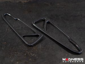 Alfa Romeo Stelvio Interior Door Handle Trim Kit - Carbon Fiber - Pre '20 models - Feroce Carbon Alfa Romeo Stelvio Interior Door Handle Trim Kit - Carbon Fiber - Pre '20 models - Feroce Carbon